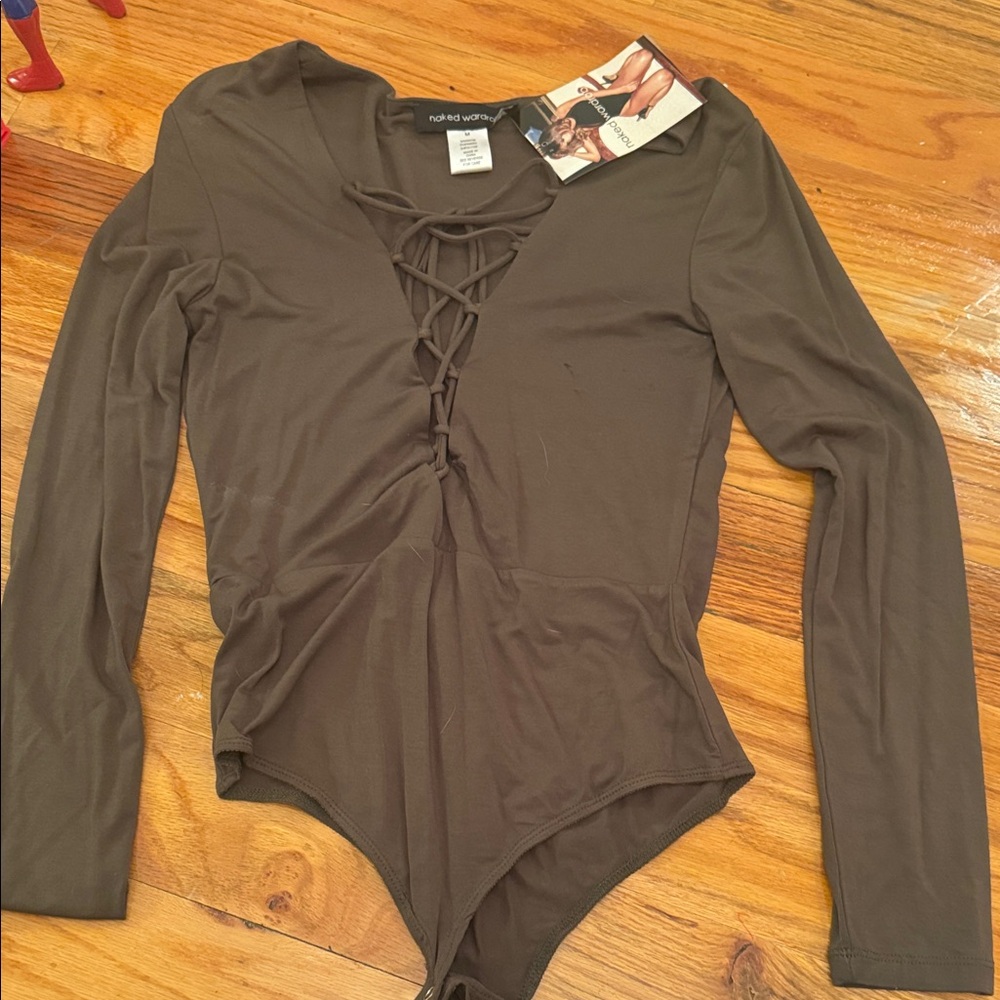 Olive  Long Sleeve Bodysuit